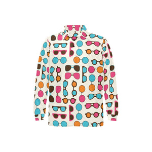Sun Glasses Pattern Print Design 03 Men's Long Sleeve Polo Shirt