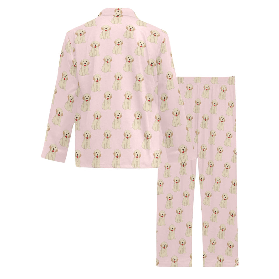 Golden Retriever Pattern Print Design 02 Men's Long Pajama Set