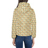 English Bulldog Pattern Print Design 02 Women's Padded Hooded Jacket
