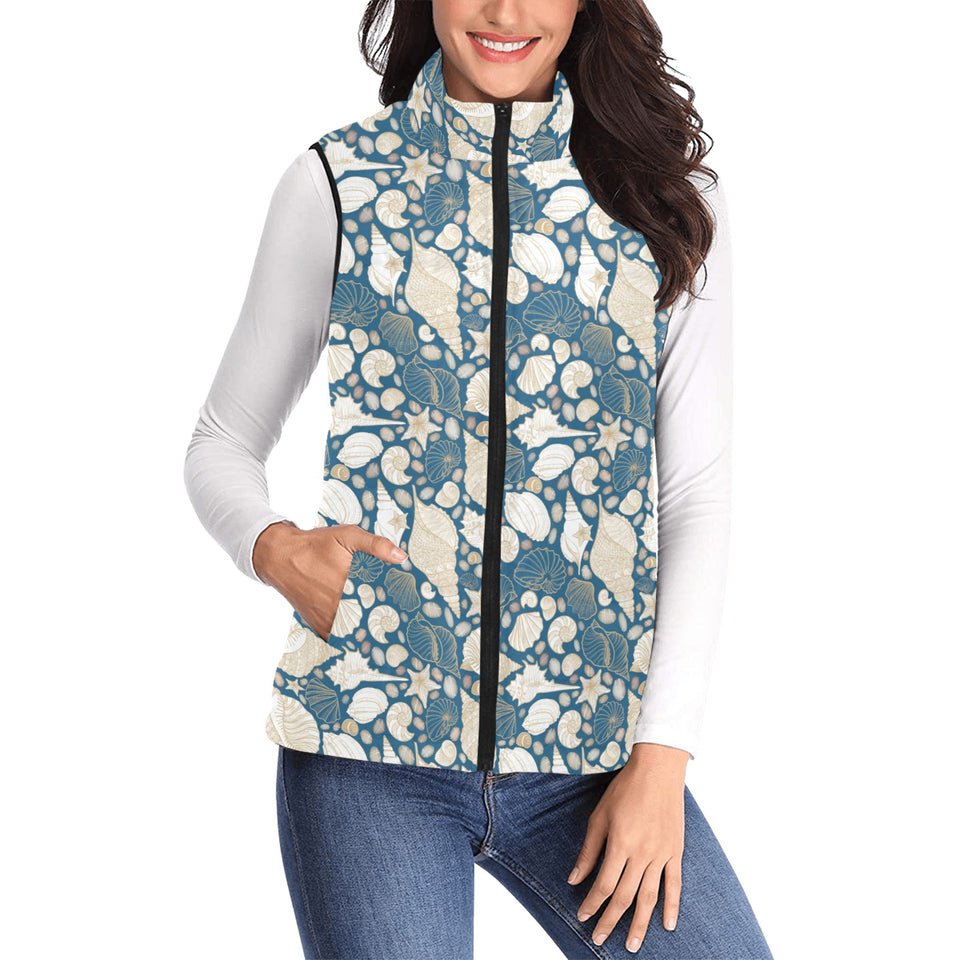 Sea turtle Polynesian Tribal design pattern Women's Padded Vest