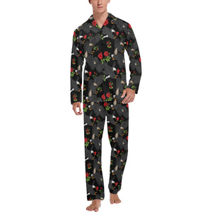 Eagle Pattern Print Design 04 Men's Long Pajama Set