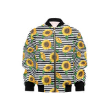 sunflowers ribbon background Kids' Boys' Girls' Bomber Jacket