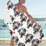 Cute ninja design pattern Beach Towel