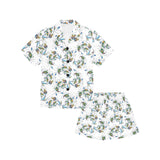 Peacock feather pattern Kids' Boys' Girls' V-Neck Short Pajama Set