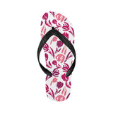 pink sketch tulip pattern Unisex Flip Flops