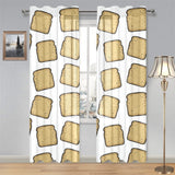 Bread Toast Pattern Print Design 03 Gauze Curtain