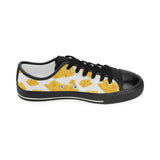 Cheese slice pattern Kids' Boys' Girls' Low Top Canvas Shoes Black