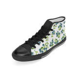 blueberry white background Men's High Top Canvas Shoes Black