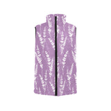 Lavender flowers purple pattern Women's Padded Vest