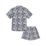 Skate Board Pattern Print Design 03 Kids' Boys' Girls' V-Neck Short Pajama Set