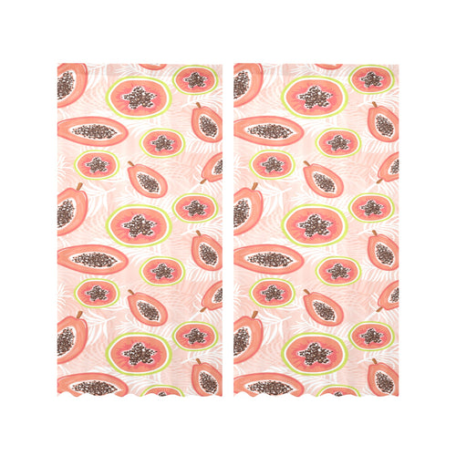 papaya leaves pattern Gauze Curtain