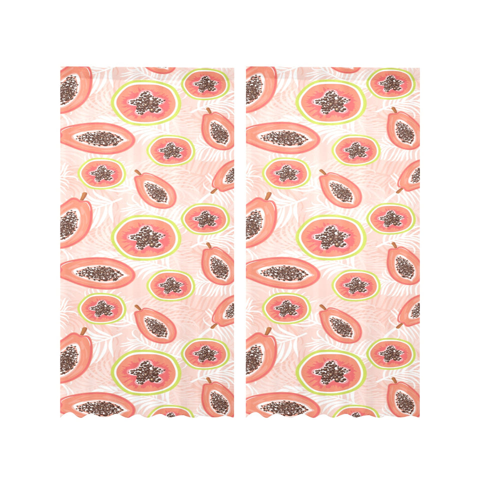 papaya leaves pattern Gauze Curtain