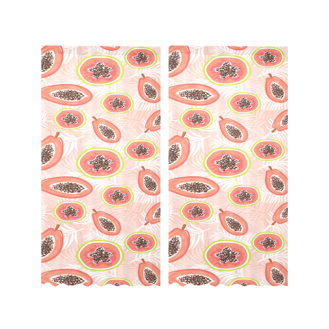 papaya leaves pattern Gauze Curtain