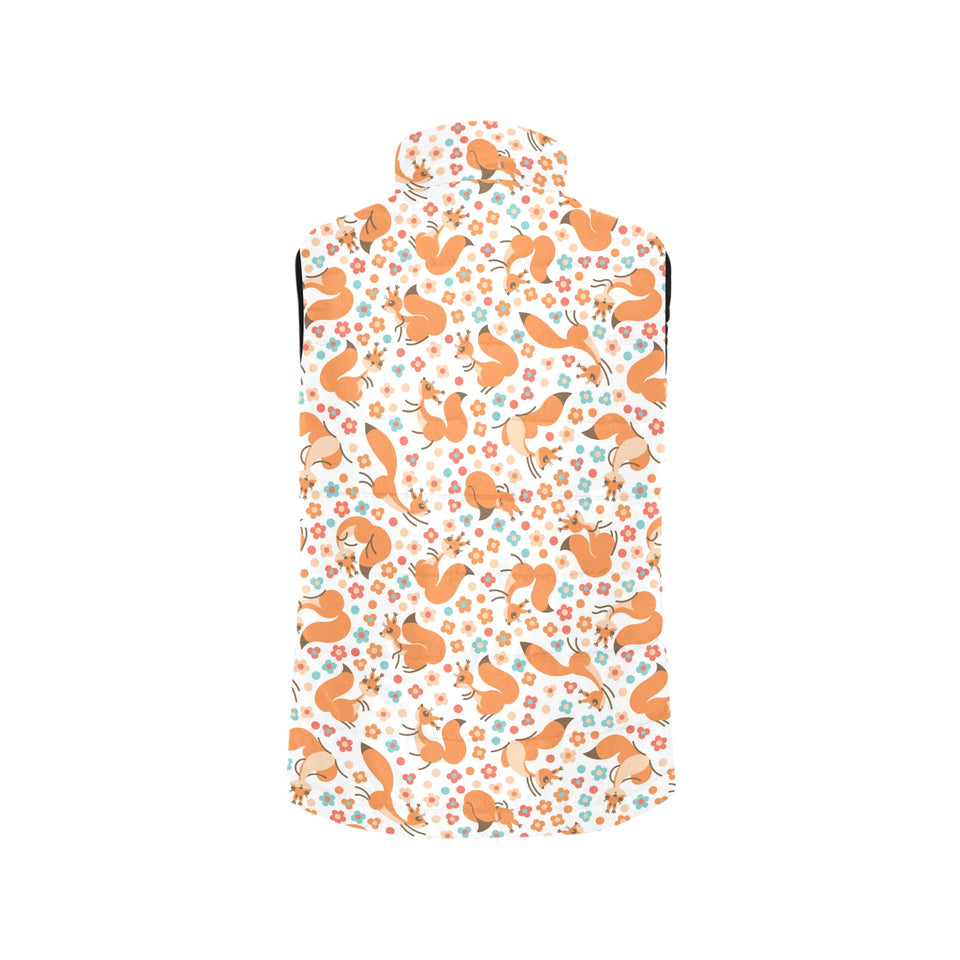 Squirrel Pattern Print Design 05 Women's Padded Vest