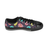 Colorful donut glaze pattern Men's Low Top Canvas Shoes Black