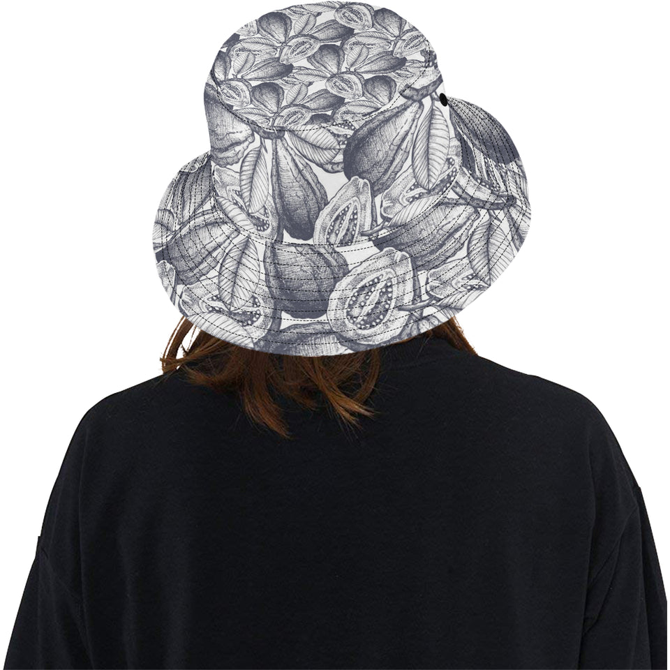 Guava tropical hand drawn pattern Unisex Bucket Hat