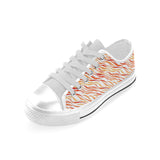 Fire flame watercolor pattern Men's Low Top Shoes White