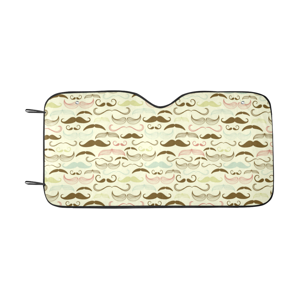 Mustache Beard Pattern Print Design 01 Car Sun Shade