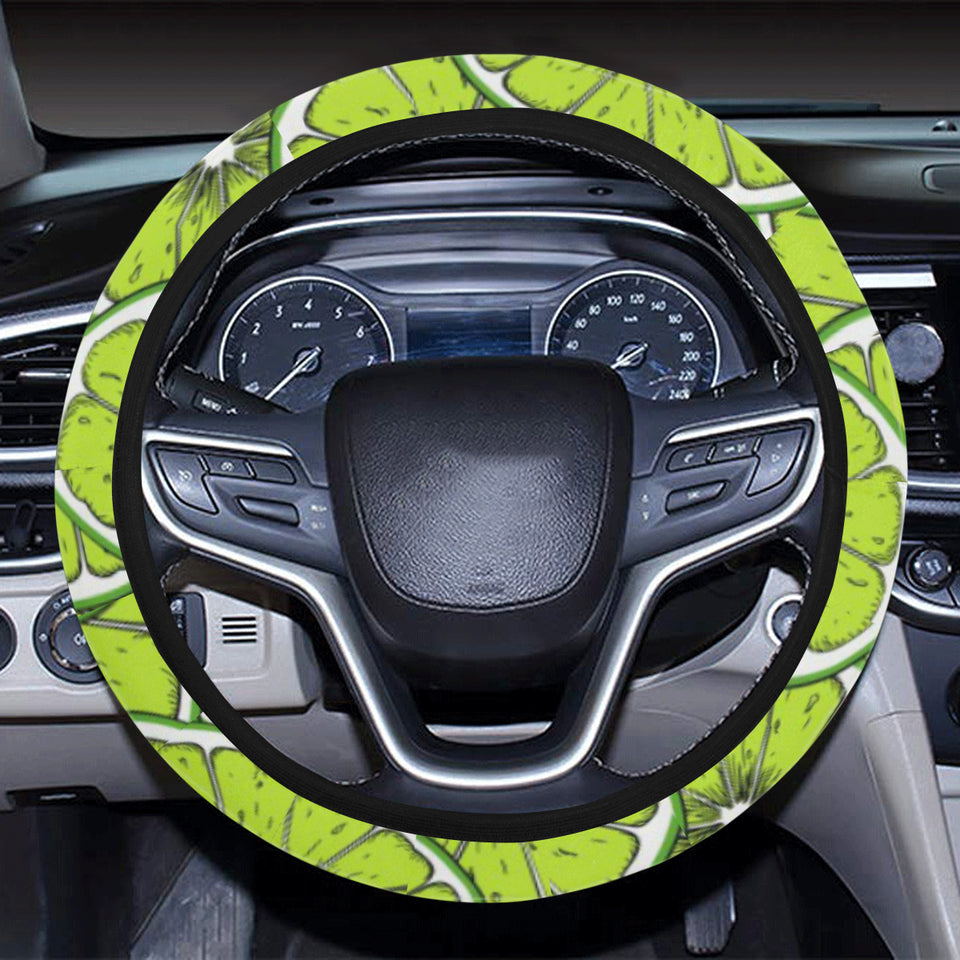 Slices of Lime design pattern Car Steering Wheel Cover