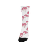 Pink lotus waterlily pattern Crew Socks