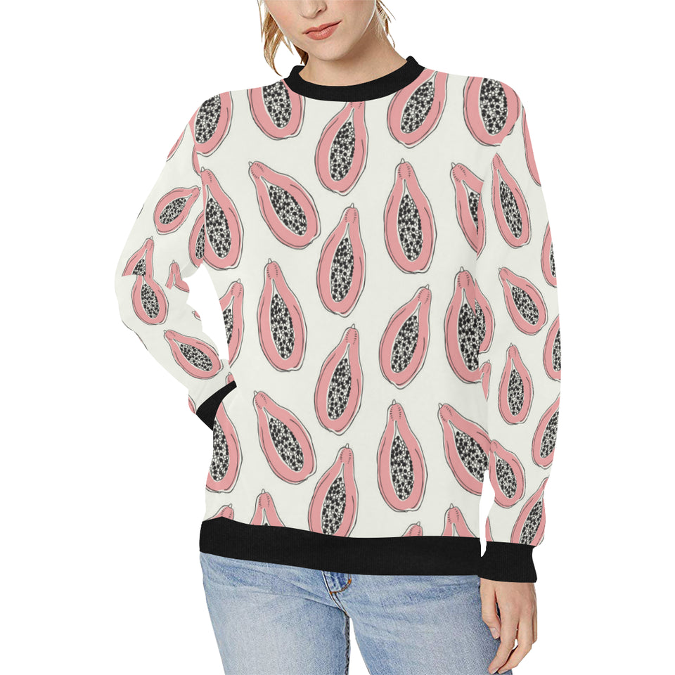 papaya pattern Women's Crew Neck Sweatshirt