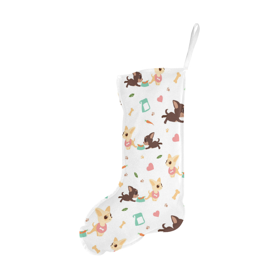 Cute Chihuahua puppie pattern Christmas Stocking