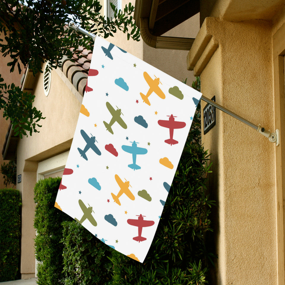 Airplane star cloud colorful House Flag Garden Flag