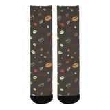 Coffee bean leave pattern Crew Socks