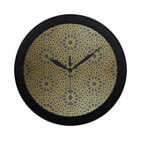 arabic star gold pattern Elegant Black Wall Clock