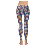 Sugar skull flower pattern Women's Legging Fulfilled In US