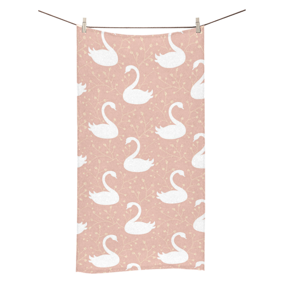 Swan flower light pink background Bath Towel