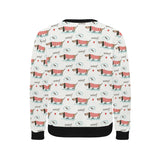 Cute dachshund bone pattern Men's Crew Neck Sweatshirt