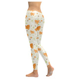 Cute brown pomeranian paw leave bone Women's Legging Fulfilled In US