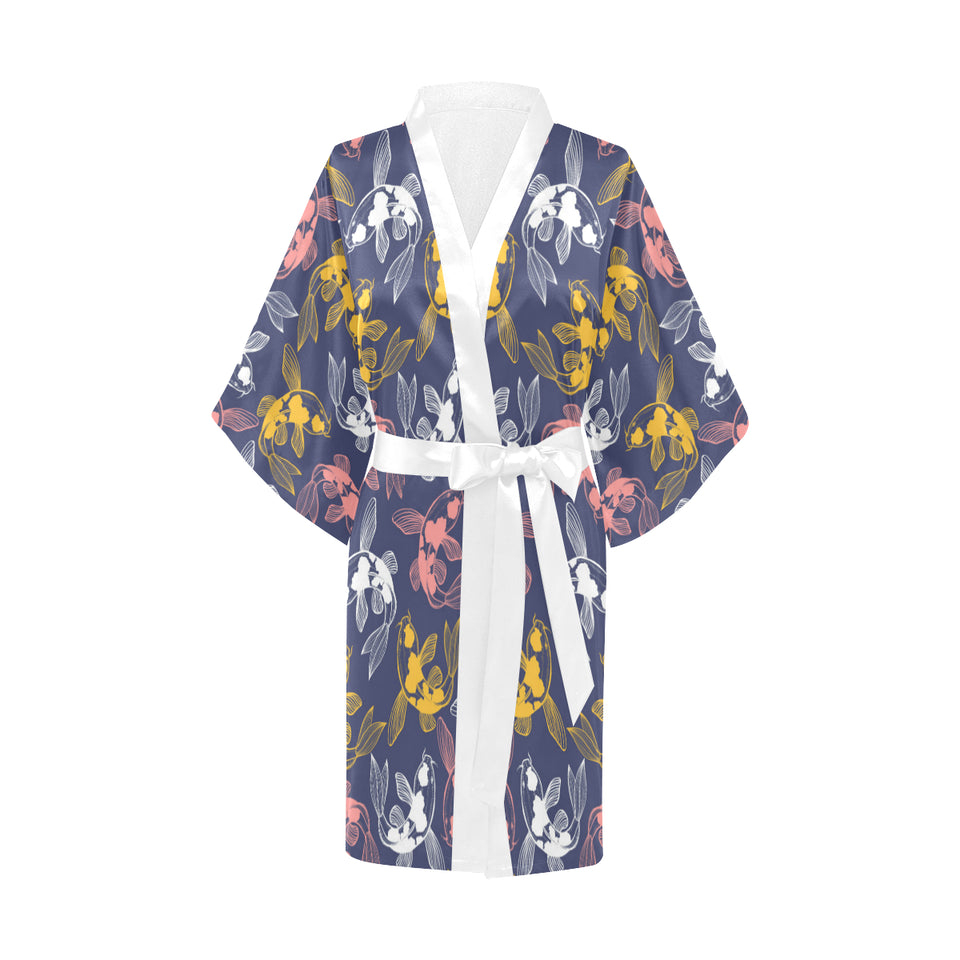 Koi Fish Carp Fish pattern Women's Short Kimono Robe