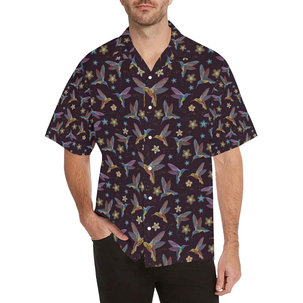 Hummingbird Pattern Print Design 04 Men's All Over Print Hawaiian Shirt (Model T58)