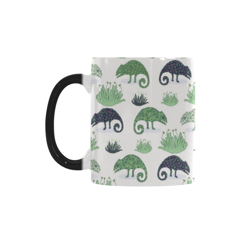Chameleon lizard succulent plant pattern Morphing Mug Heat Changing Mug