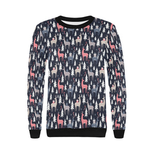 Deers Winter Christmas pattern Women's Crew Neck Sweatshirt