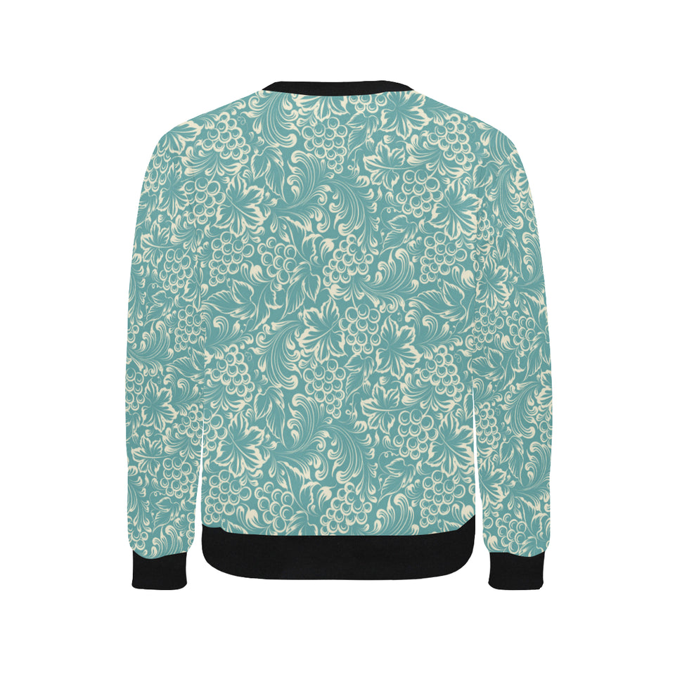 Classic Hand drawn Grape pattern Men's Crew Neck Sweatshirt