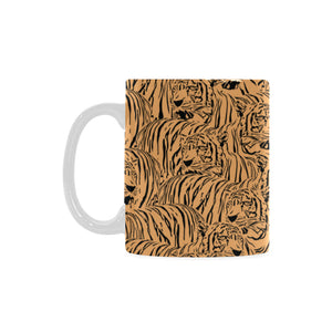 Bengal tigers pattern Classical White Mug (Fulfilled In US)