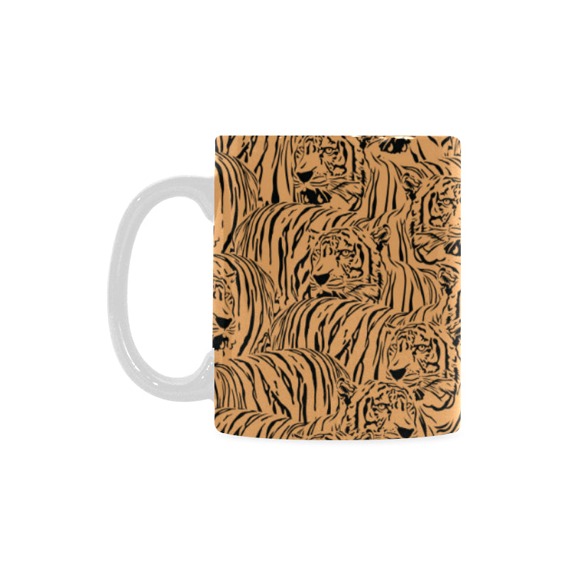 Bengal tigers pattern Classical White Mug (Fulfilled In US)
