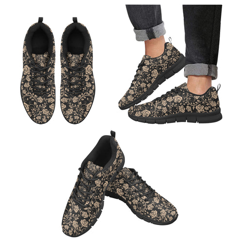 Rose Pattern Print Design 04 Men's Breathable Sneakers ( Model 055)