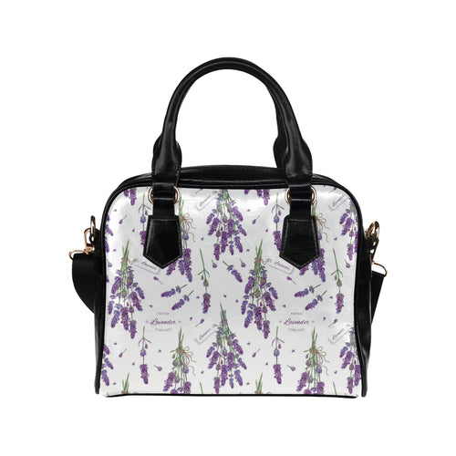 lavender flower design pattern Shoulder Handbag