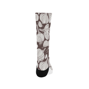 Garlic bulb dark background Crew Socks