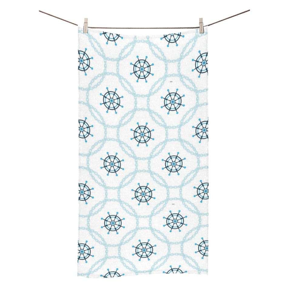 nautical steering wheel chain Bath Towel