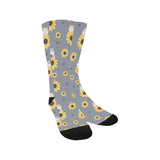 Cute hamster sunflower pattern background Crew Socks