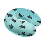 Sea turtle with blue ocean backgroud U-Shaped Travel Neck Pillow