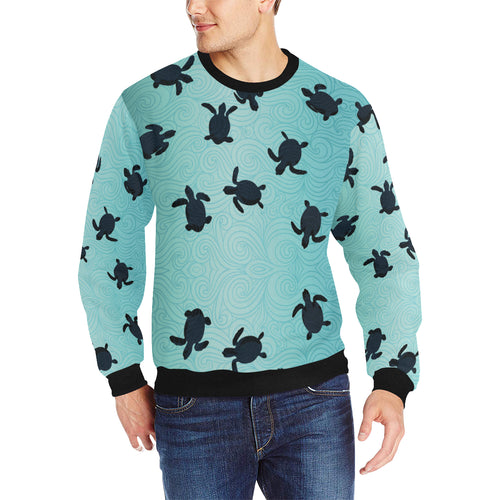 Sea turtle with blue ocean backgroud Men's Crew Neck Sweatshirt
