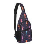 Watercolor colorful seahorse pattern All Over Print Chest Bag