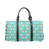 Rainbow pattern green background Travel Bag
