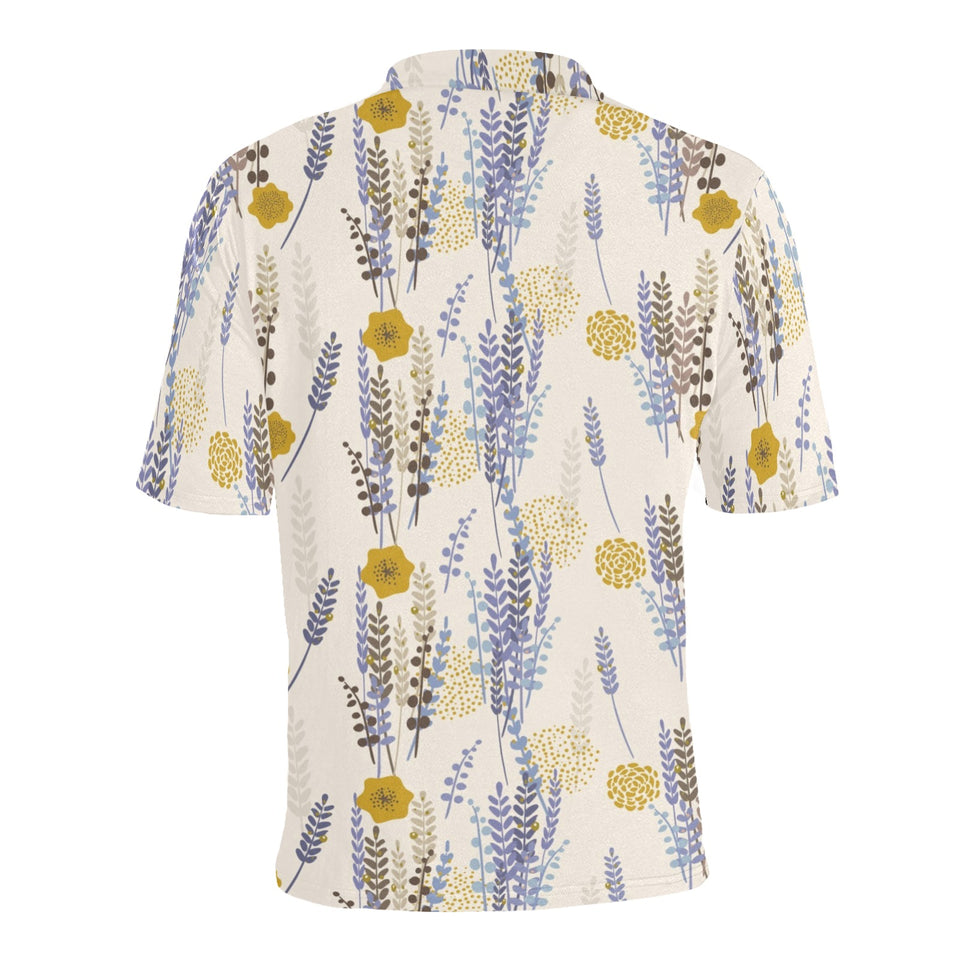 Lavender modern pattern blackground Men's All Over Print Polo Shirt